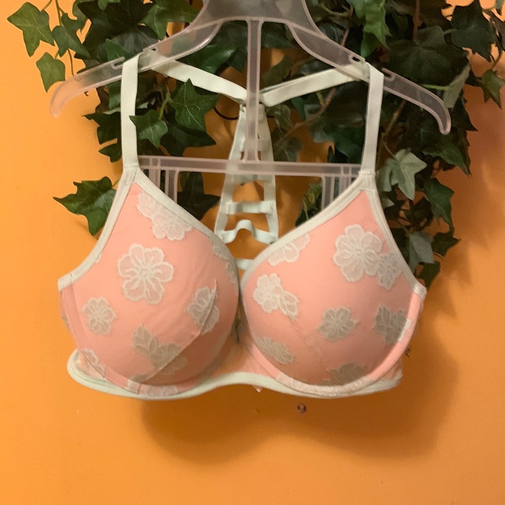 PINK Victoria’s Secret Bra size 32DD color Lime /Light Pink